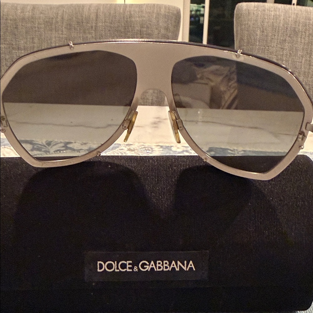 Dolce & Gabbana Silver Aviator Sunglasses - Picture 4 of 4